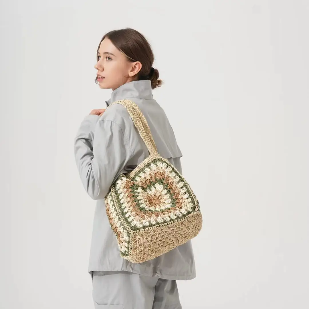 

JIAERDI Straw Woven Ethnic Style Tote Bag Women Crochet Large Capacity Shoulder Bags Ladies Retro Bohemian Casual Handbag 2025