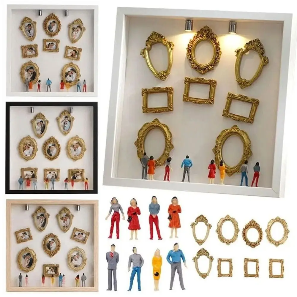 diy-ミニミュージアムシルエットボックスクリエイティブロマンチックフォトアルバムディスプレイキットエレガントで簡単に取り付けられるミニチュアフォトフレーム