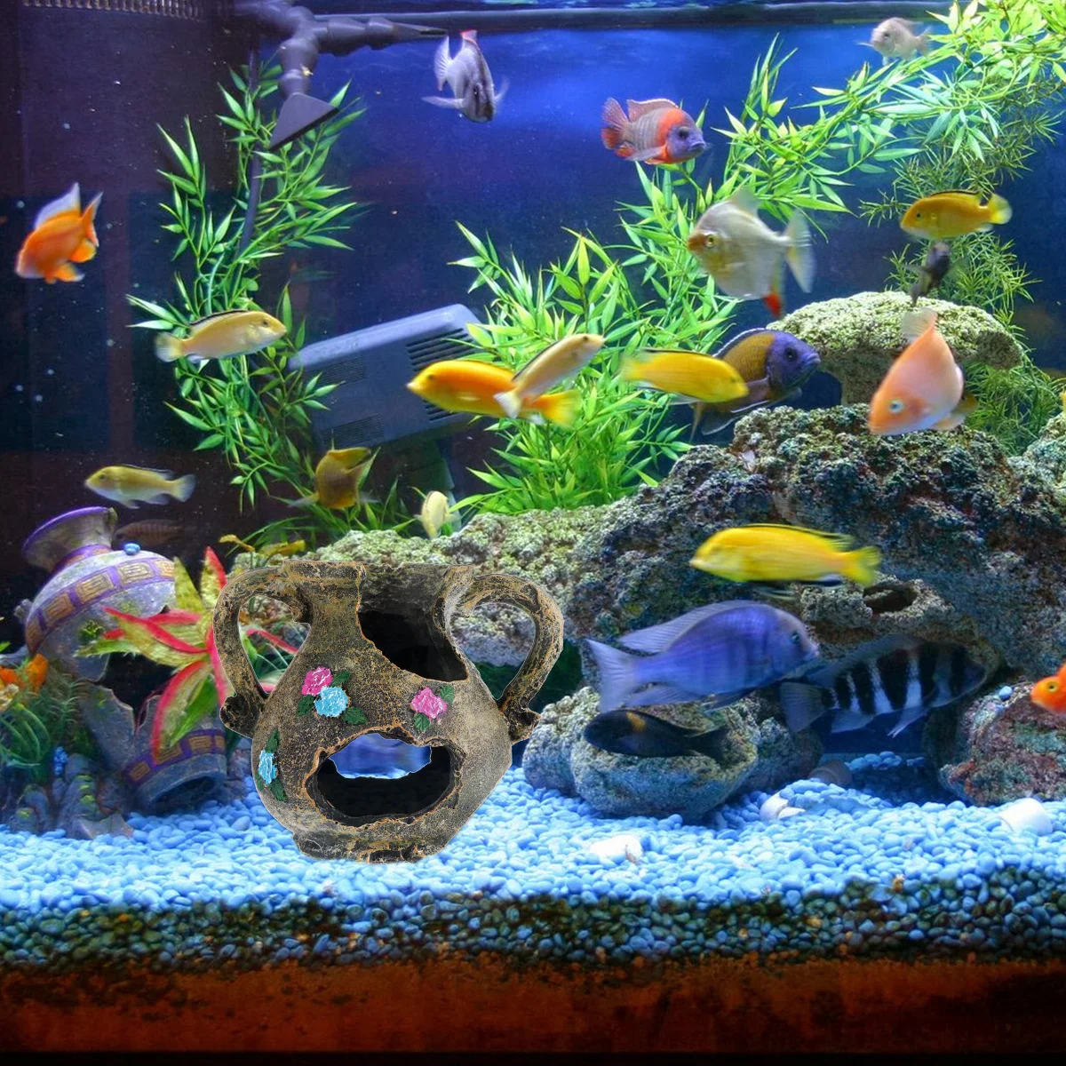 Hars Vaas Aquarium Decoraties Zoetwater Zoutwater Compatibel Aquarium Ornament Natuurlijke Landschap Gift Aquarium Decor