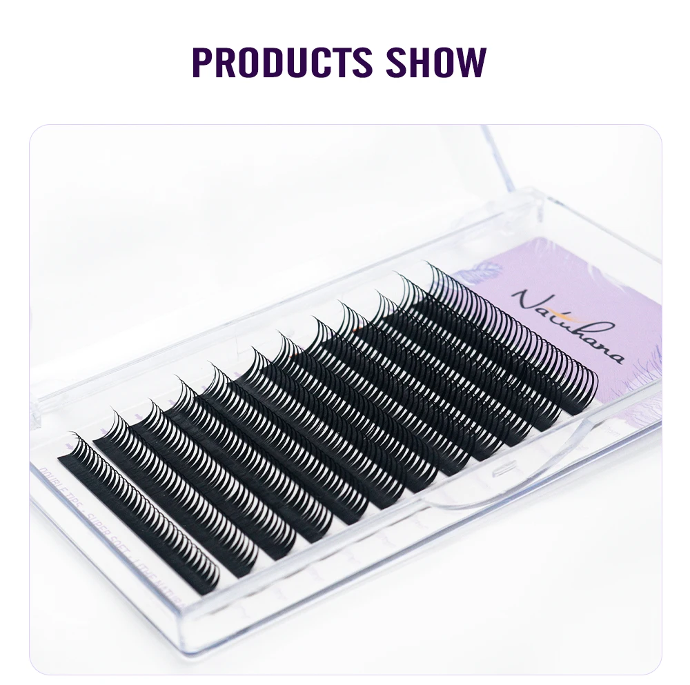 NATUHANA Braun Schwarz Nasswimpernverlängerung 0,07 mm Spikes Wimpern Manga Wispy Cosplay Typ Wimpern Flauschige Wimpern – Detail 12