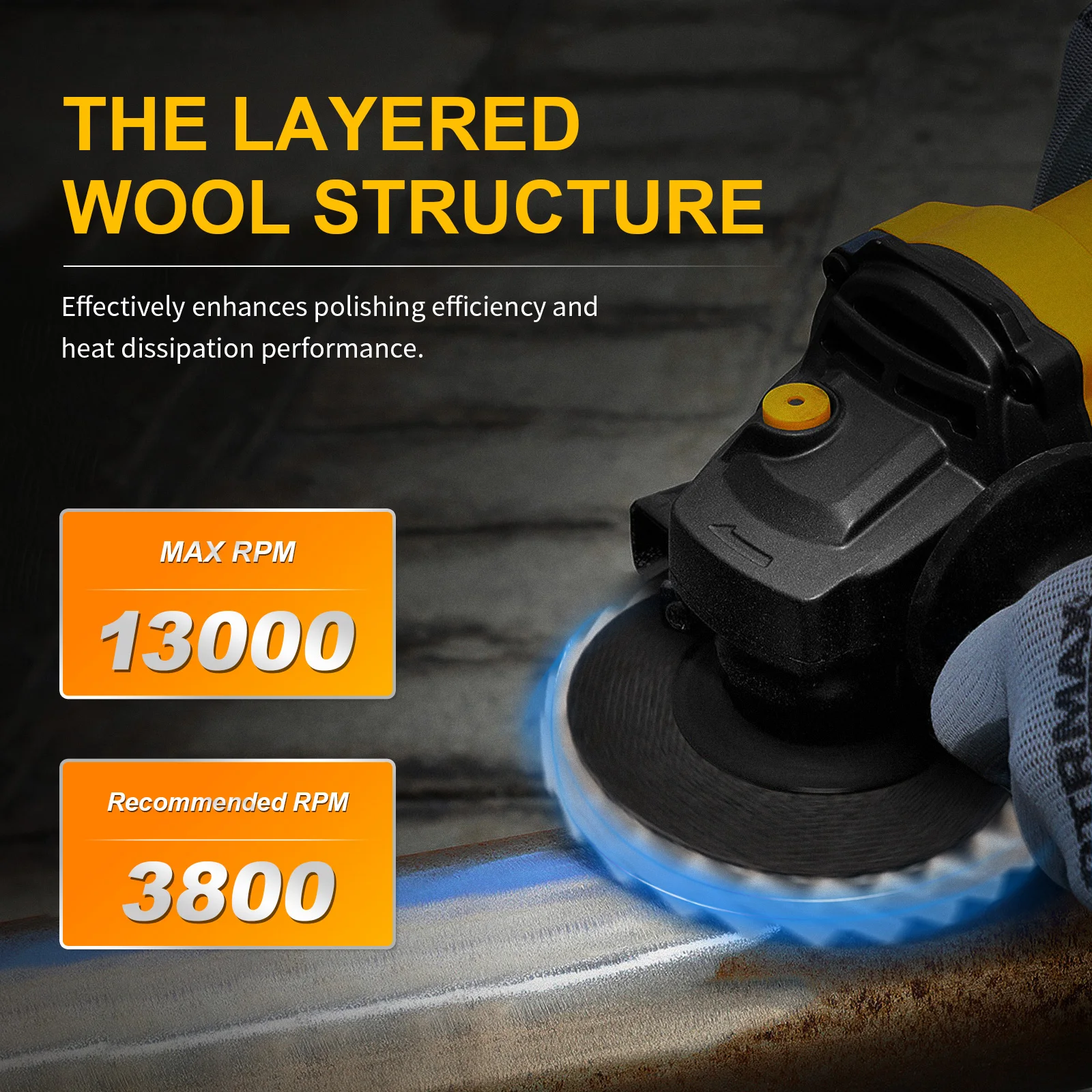 แผ่นขัดขนสัตว์ขนาด 5 นิ้ว สำหรับเครื่องเจียร แผ่นขัดขนสัตว์สำหรับขัดและซ่อมแซมเฟอร์นิเจอร์โลหะและรถยนต์