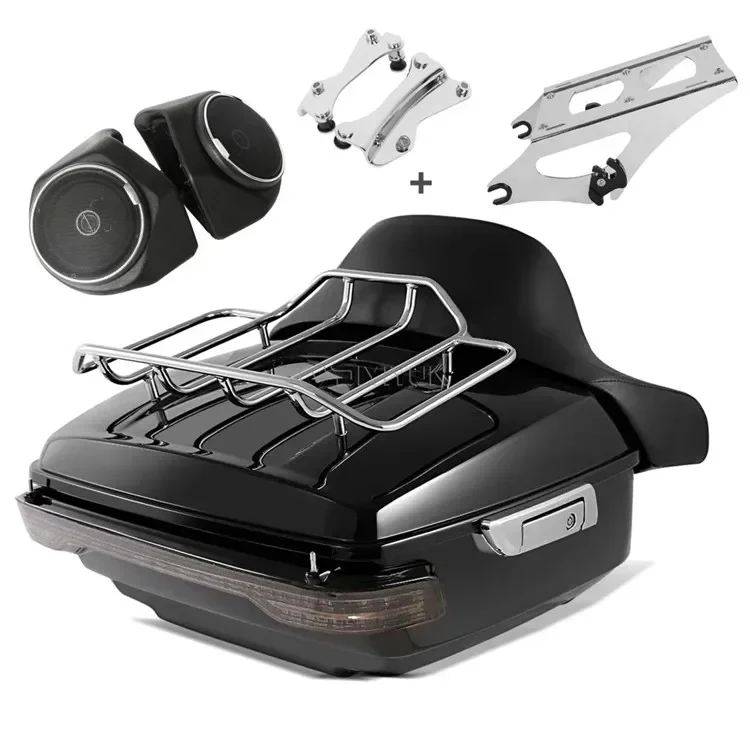 Top Case Motorcycles Tail Box tour pak Pack Trunk set for Harley Touring road king street glide CVO 14-20 mount docking