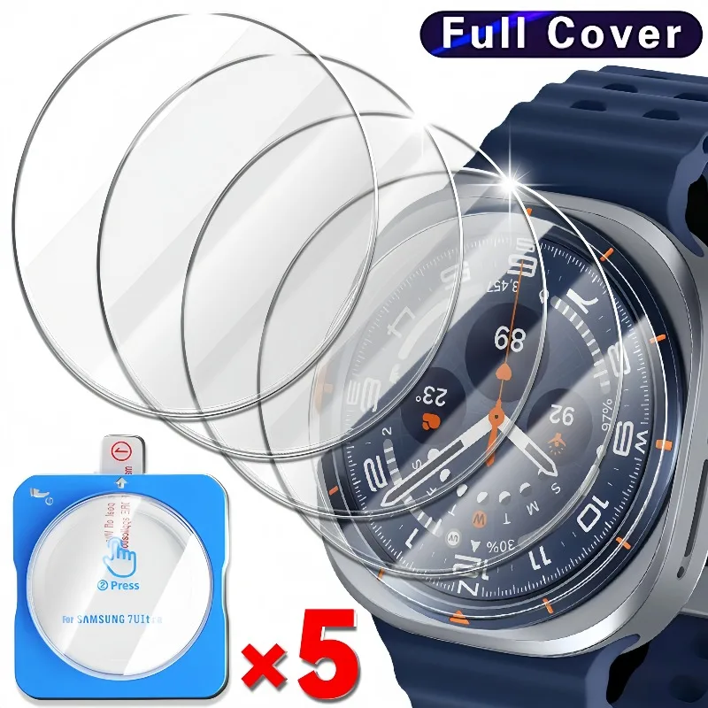 

Пленка против царапин для Galaxy Watch Ultra 2025, закаленное стекло, защитная пленка для экрана с твердостью 9H, простая установка, без пузырьков, HD прозрачная пленка