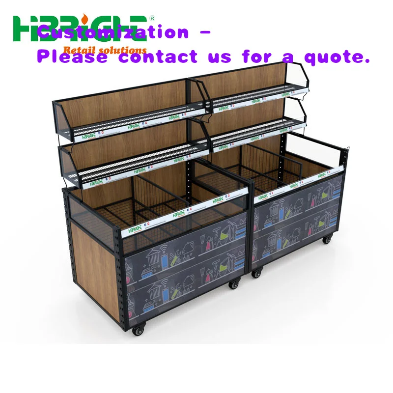 

custom.Good Price Metallic Display Stand Rack Supermarket Promotional Shelf Grocery Store Gondola Sale