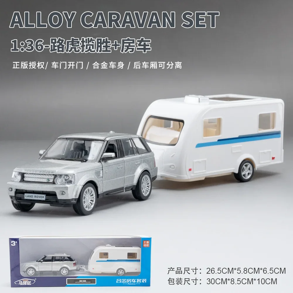 1:36 Range Rover Ford F150 jeep wrangler Alloy zestaw przyczep kempingowych Diecast Car Metal Alloy Model samochodu Kolekcja zabawek dla dzieci prezenty