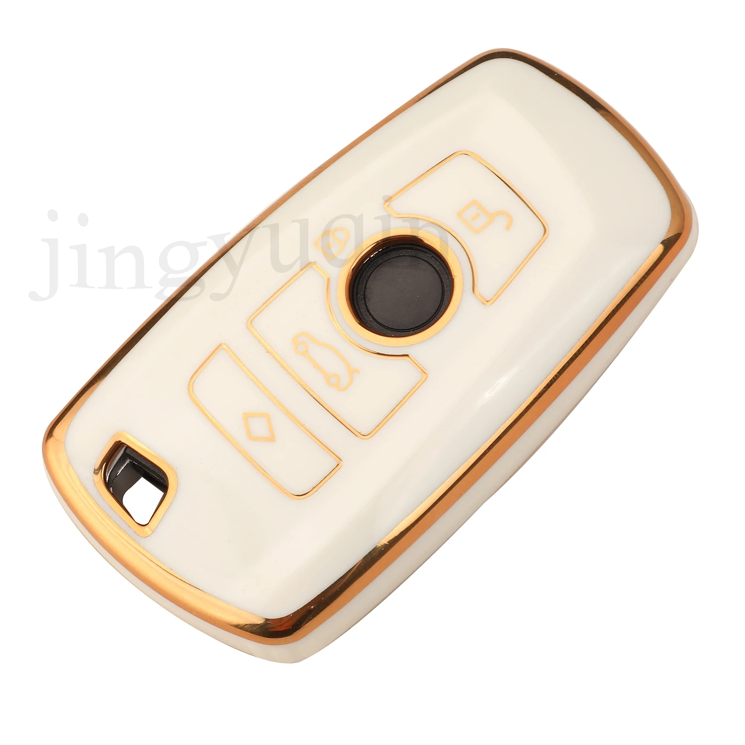 Jingyuqin 4 BTN Soft TPU Car Key Case Fob Protection For BMW 1 2 3 4 5 6 7 Series X1 X3 X4 X5 X6 F36 F25 F26 F30 F34 F10 F07 F20