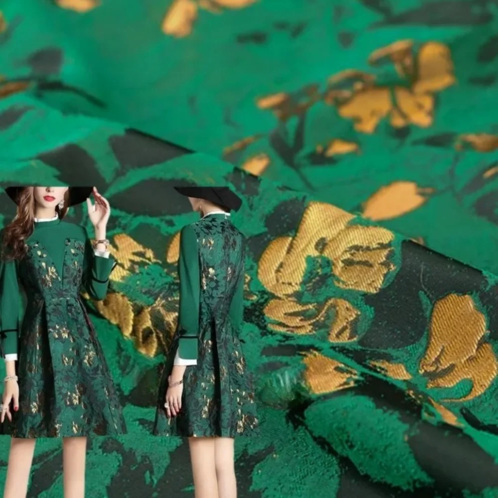 

Brocade Jacquard Fabric Spring Autumn Winter Dress Windbreaker Clothing Brand Design Sew Wholesale Cloth by the Meter Material