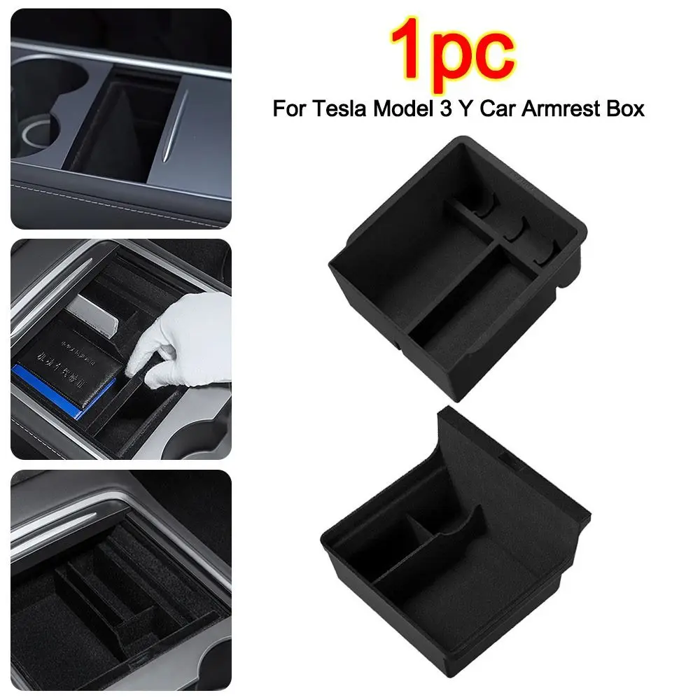 

Flocking Car Armrest Box Drawer Design Hidden Cup Holder Universal Car Organizer for Tesla Model 3/Y Juniper Launch 2025