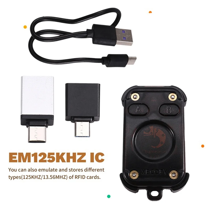 ABVO-Chameleon V2.0 RFID 스마트 칩 리더 에뮬레이터 복사기 + 5XCUID/UID 키체인 ID IC 카드 디코더 스마트 카드 에뮬레이션