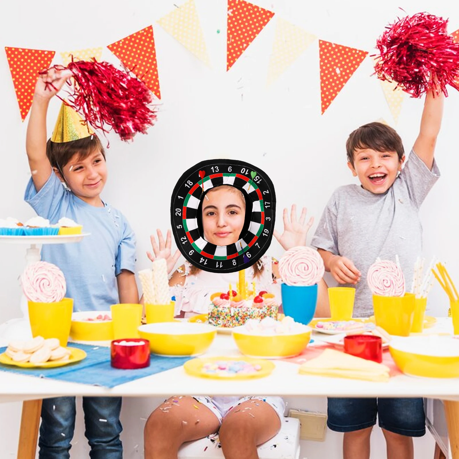 

Sports Dart Hat Hood Party Costume Photo Prop Lightweight Portable Fun Novelty Headwear Vibrant Colors Group Activities Outdoor
