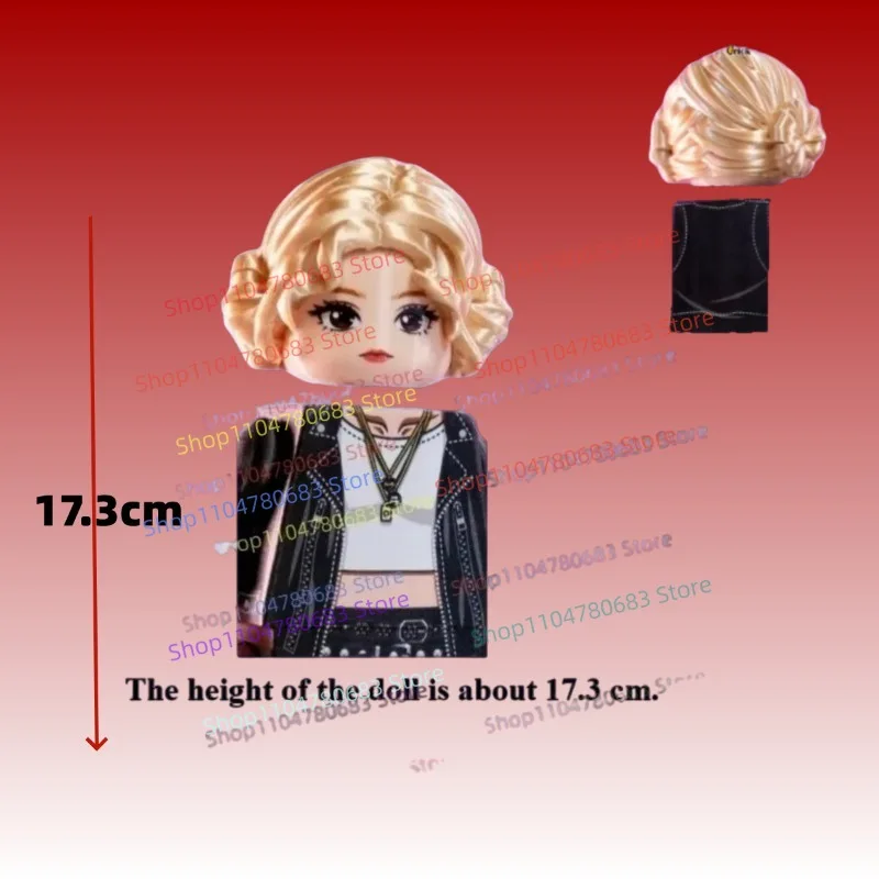 

MOC Building Blocks 17CM Figure Kawaii Giant Blonde Girl Assembly Model Ornament Anime Cartoon Toy Holiday Gift Collection