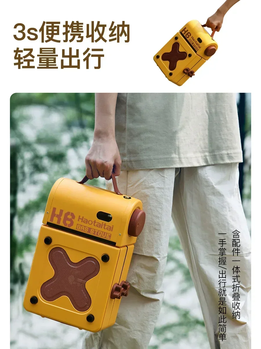 Hot sales Folding double-head cassette stove outdoor small portable camping new backpack