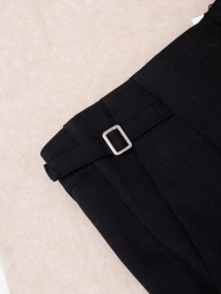 กางเกงขายาวสีดำเงาสำหรับผู้หญิง เอวสูง เหมาะสำหรับทำงานในออฟฟิศ ทรงเต็มตัว สำหรับฤดูใบไม้ร่วง ฤดูใบไม้ผลิ ฤดูร้อน ปี 2026