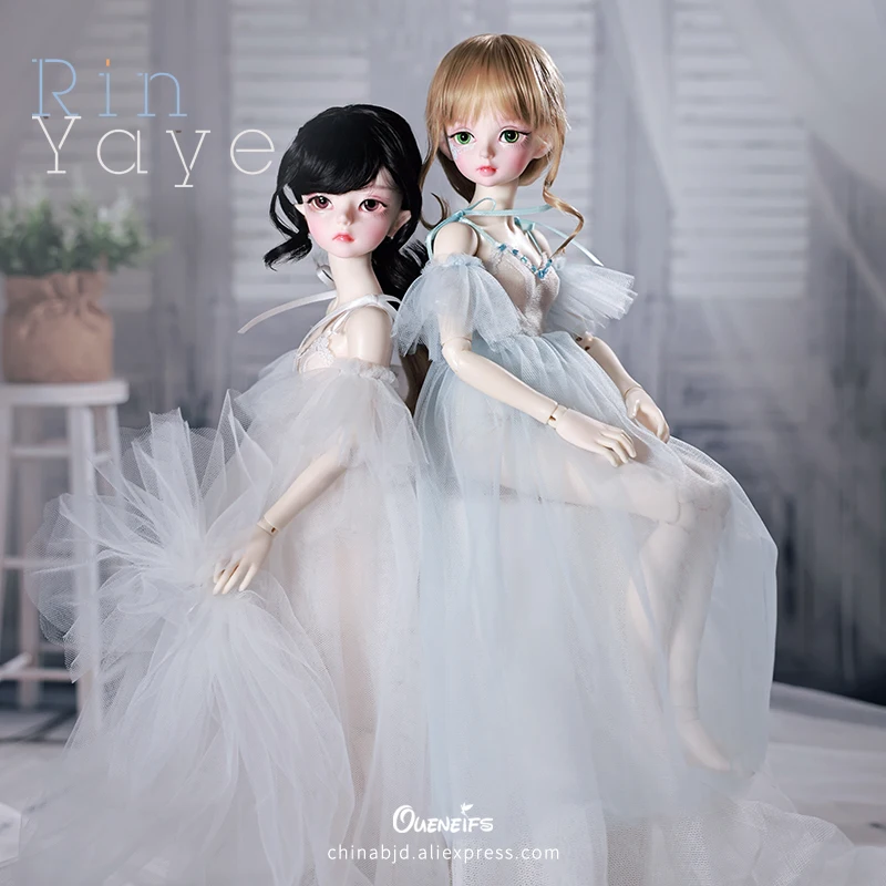 

Minifee Rin&Yaye BJD Dolls Twin Sisters Blue Pink Dress Fullset Fashion Toys