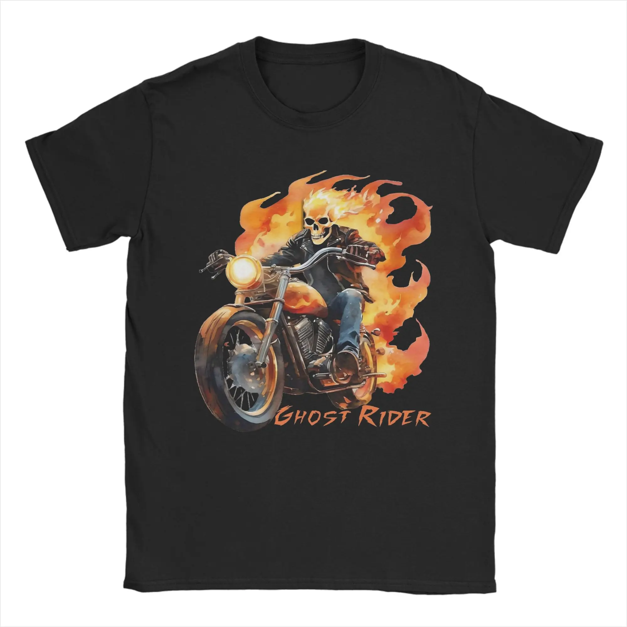 

Мужские футболки Ghost Rider, повседневные футболки с короткими рукавами и круглым вырезом, уникальная одежда из 100% хлопка