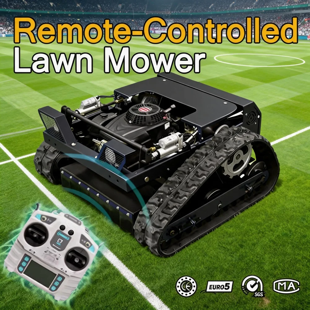 Small Tracked Lawn Mower 500mm Cutting Width Multi-use Grass Trimmer All-Terrain Remote Control CE Certified Agriculture Farm
