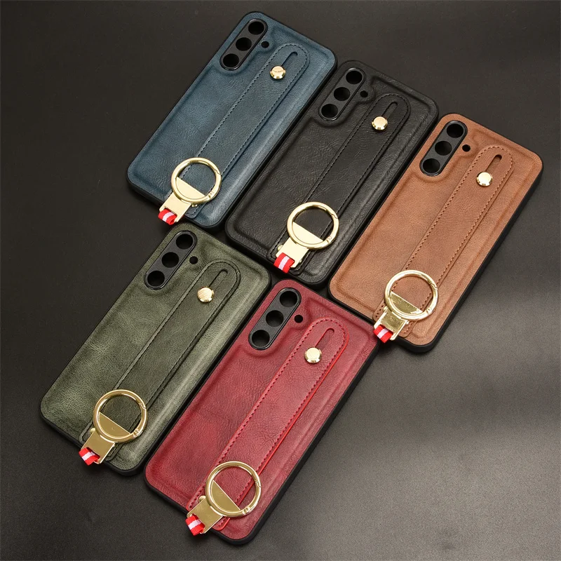 For Samsung Galaxy M35 5G New Anti-Shock Business Leather Wristband Cover Case For Samsung GalaxyM35 Non-Slip Protective Case