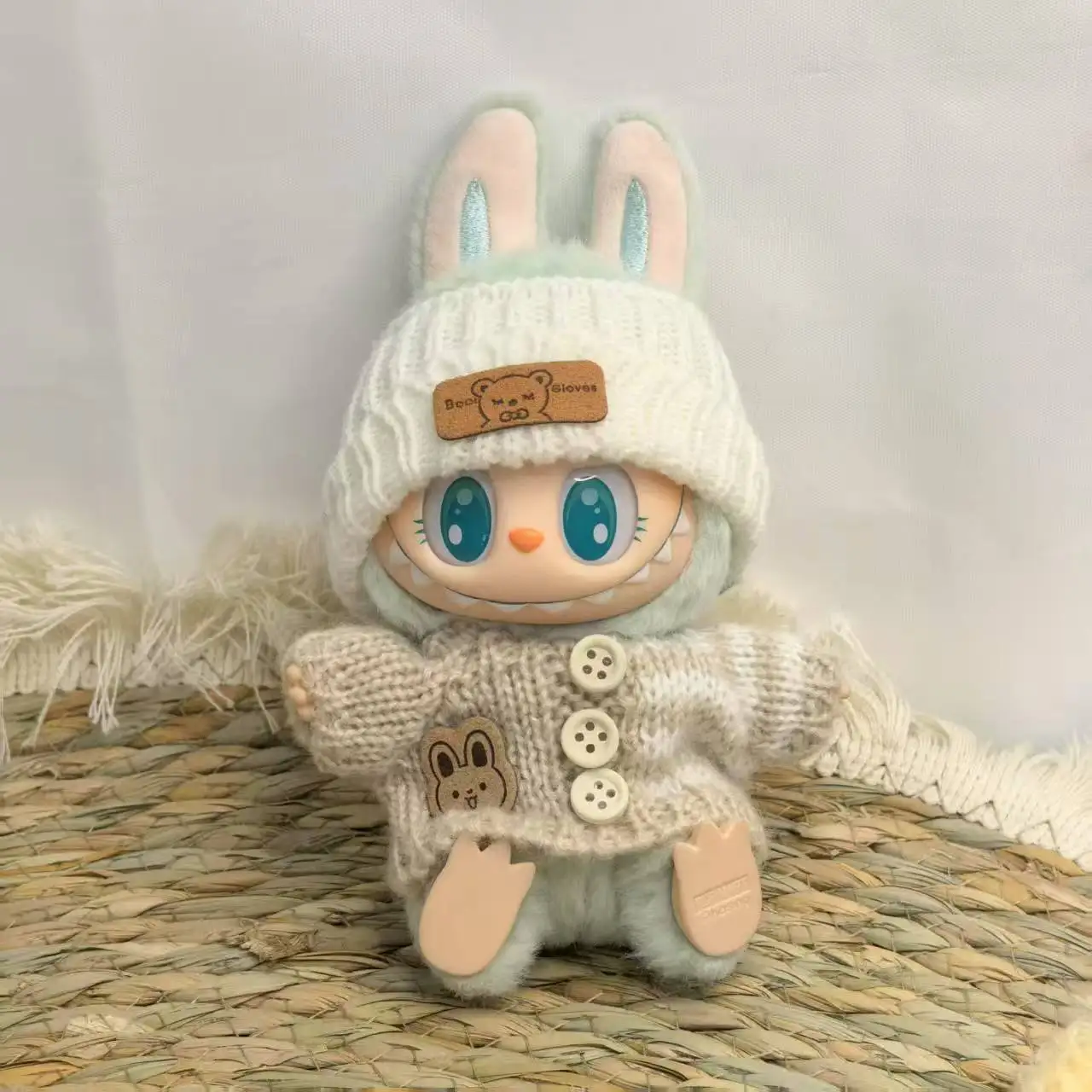 

Свитера ручной работы для labubu 17 см, плюшевые игрушки, кукольная одежда, футболка, джинсы, аксессуары, украшения, мини-куклы, подарки