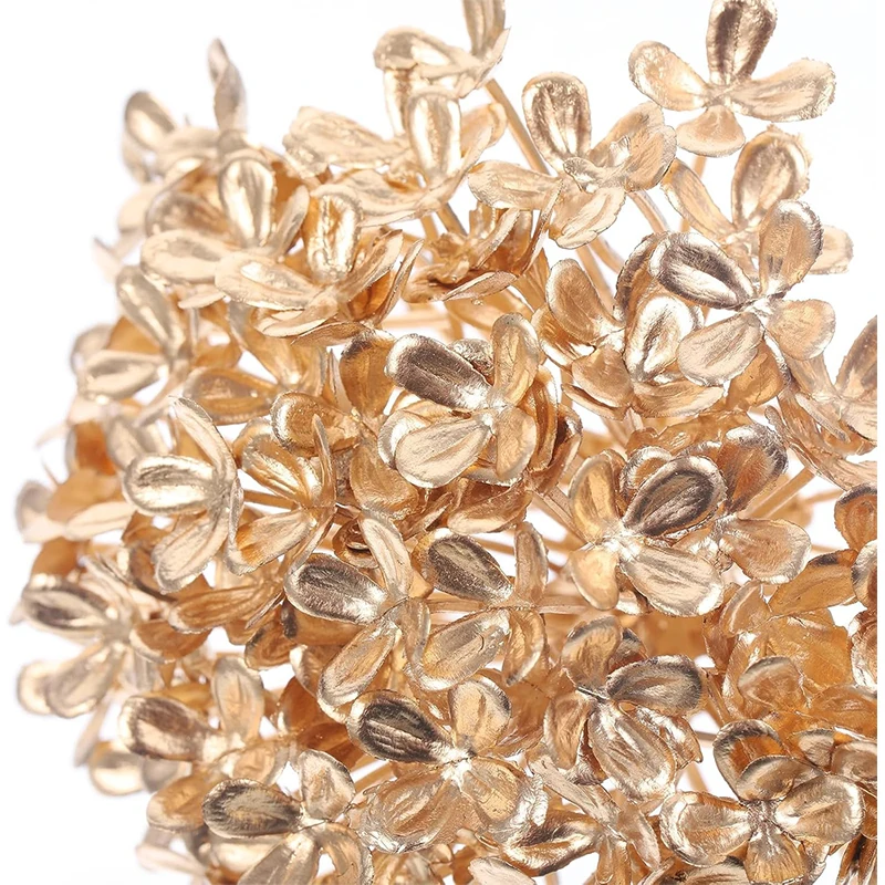 3/5/10Pcs Gold Floral Foam Blocks Artificial Hydrangea Head Faux Plant Flower Ornament Wedding Flowers Bouquet Plastic Decor - view 2
