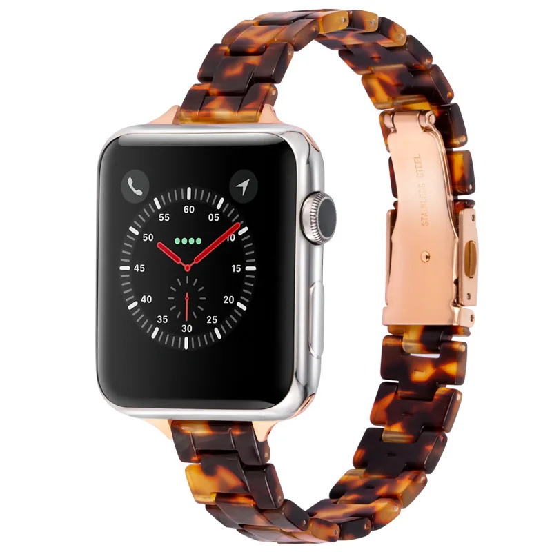 Slim Resin Band For Apple Watch 38mm 42mm 40mm 44mm 41mm 45mm 49mm Women Strap For iWatch Series 6 5 4 Se 3 9 8 7 Strap Correa