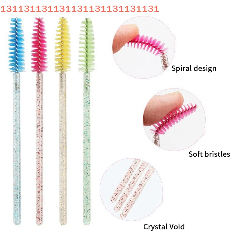 Peine desechable de cristal para pestañas, 50/100 Uds., extensión de pestañas, varitas para rímel, maquillaje profesional, herramienta de belleza