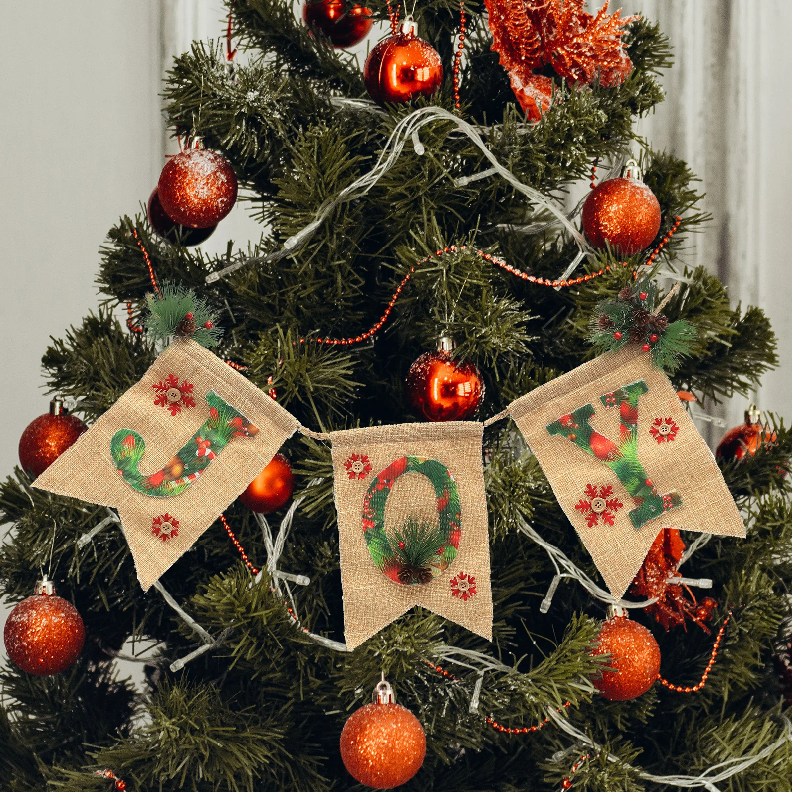 

Letter Flower Pendant Decorative Banner Christmas Banners Party Hanging Decorations Festival The Holiday