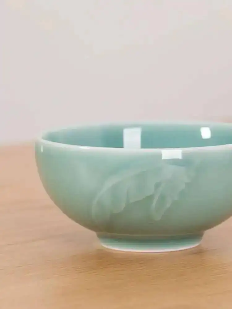 Celadon 4.5 Inch Rice Bowl  Breakfast Porridge Bowl Ceramic Small Soup Bowl Tableware