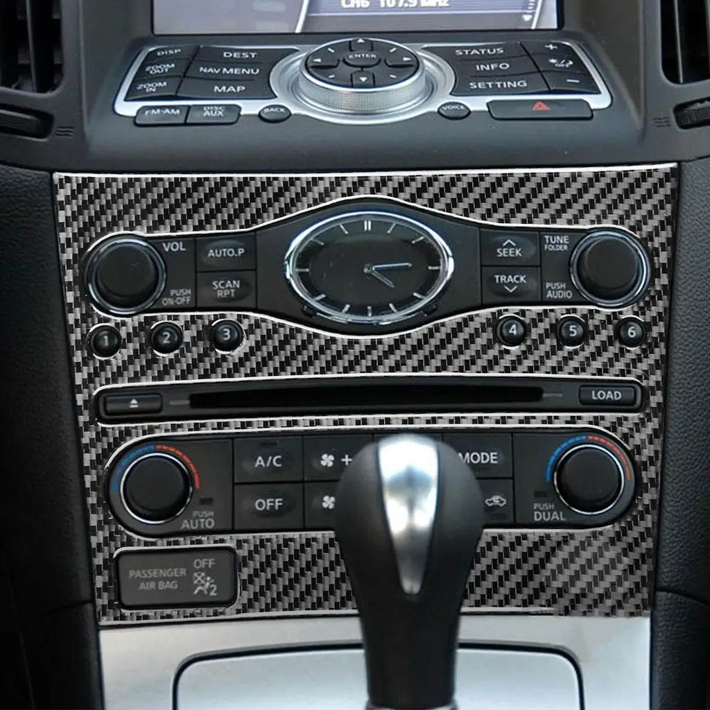 Auto Radio Panel Cover Trim Carbon Fiber Fits for Infiniti G37