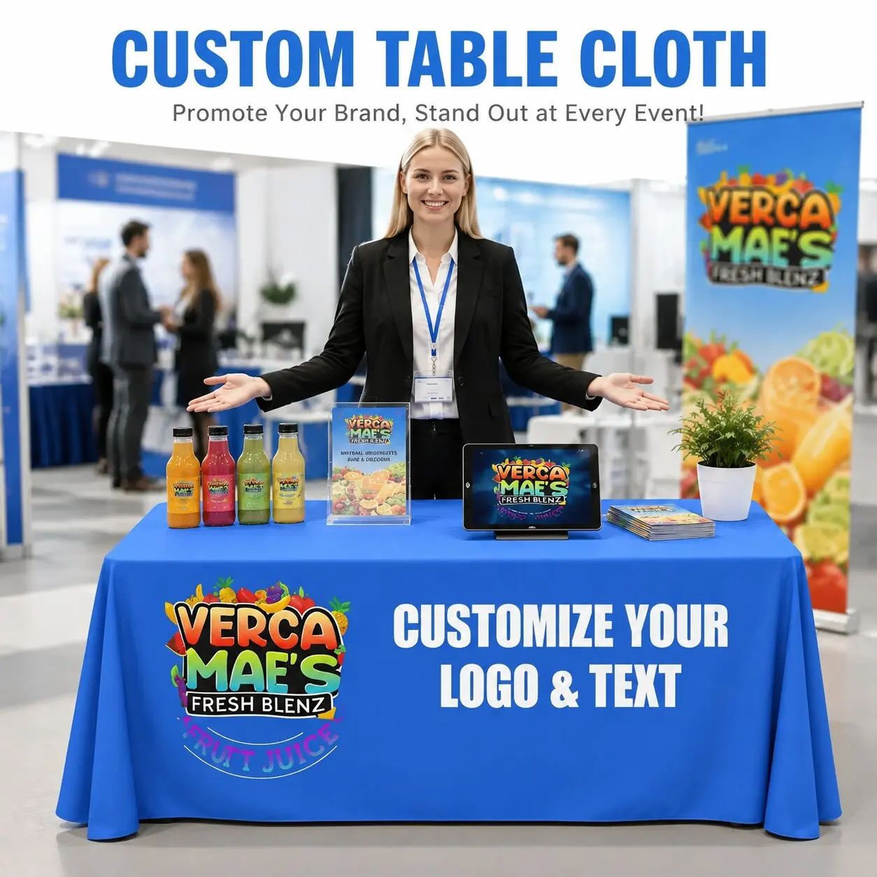 Custom Table Cloth Personalized Picture Logo Text Print Waterproof Rectangular Table Cover For Home Party Dining Decor