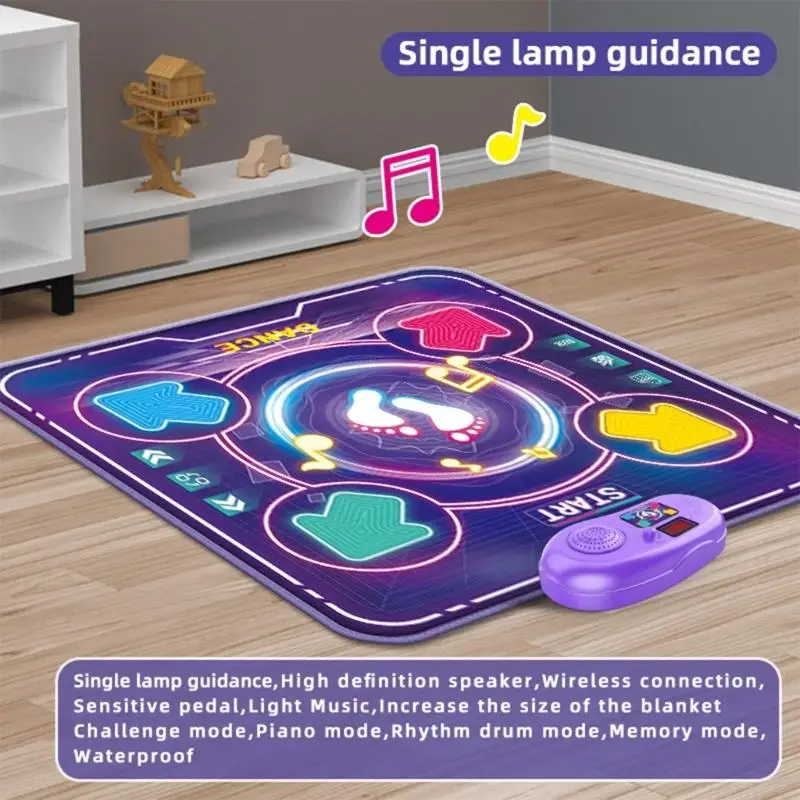   LightUp Musical Dance Mat Battery Powered Dancing Pad for Kids with Wireless Connectivity for Birthday Party Celebrate