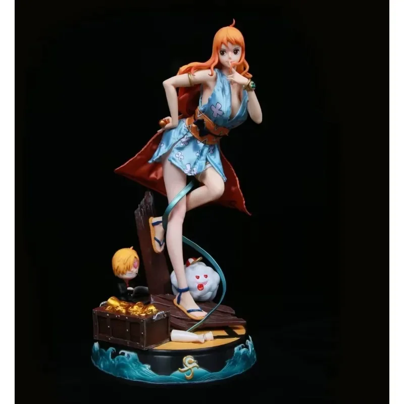 

Statue ONE PIECE Anime GK Nami Full-Length Portrait Bust Monkey D. Luffy PVC Action Figure Collectible Model Toy BOX 43CM