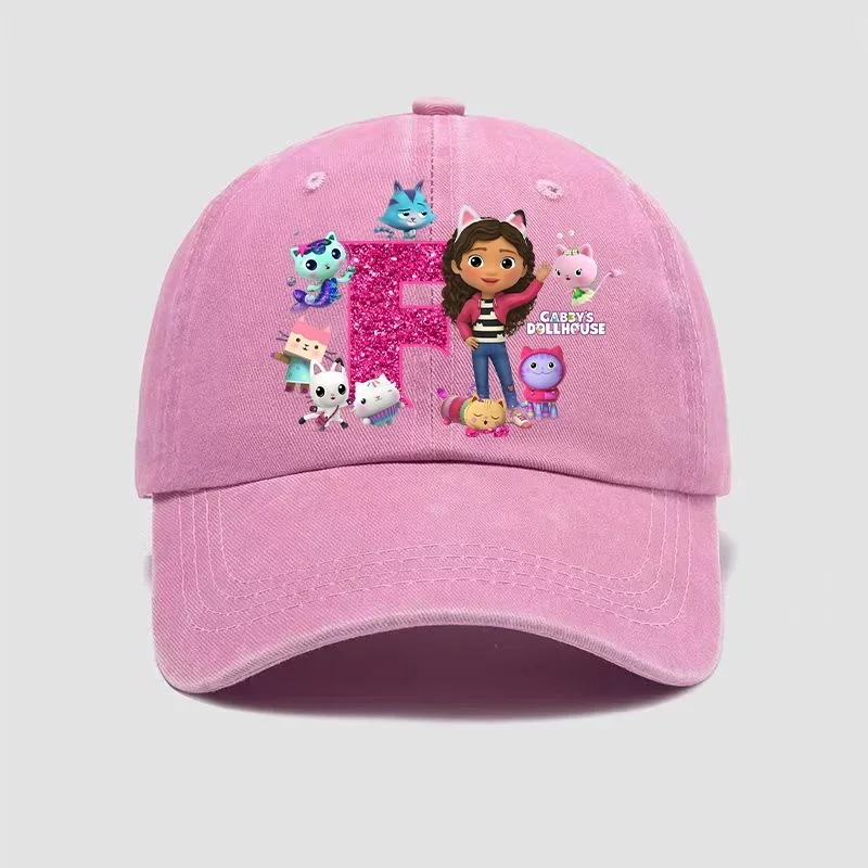 Topi Bisbol A-Z Huruf Rumah Boneka Gabby Topi Kasual Sejuk Anime Dewasa Hadiah Tutup Kepala Pria Wanita SunBonnet Dapat Disesuaikan Musim Panas
