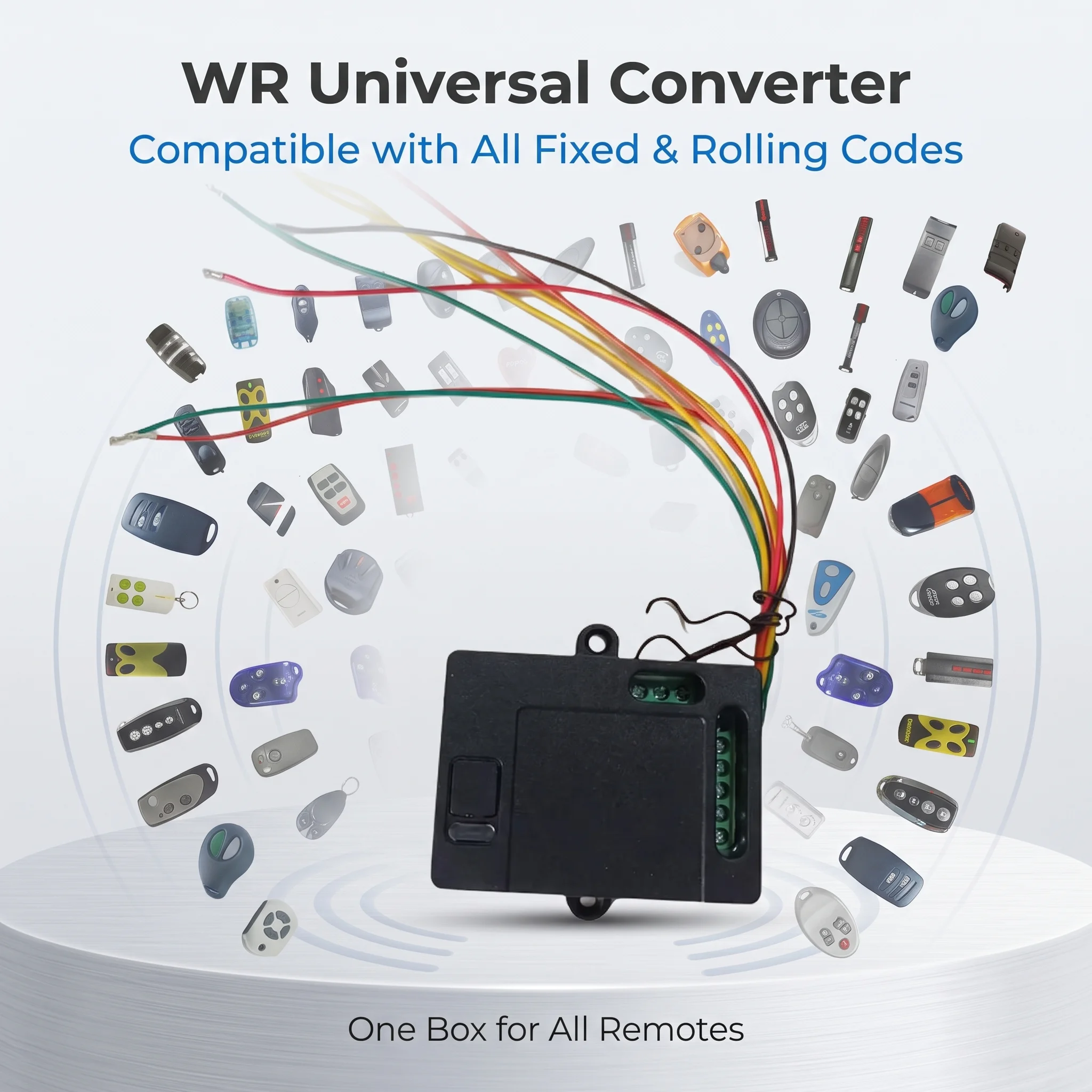 WR Universal RF Remote Adapter Box, Supports All Fixed & Rolling Code Remotes, All Brand Compatible, CE Certified EU Security Re
