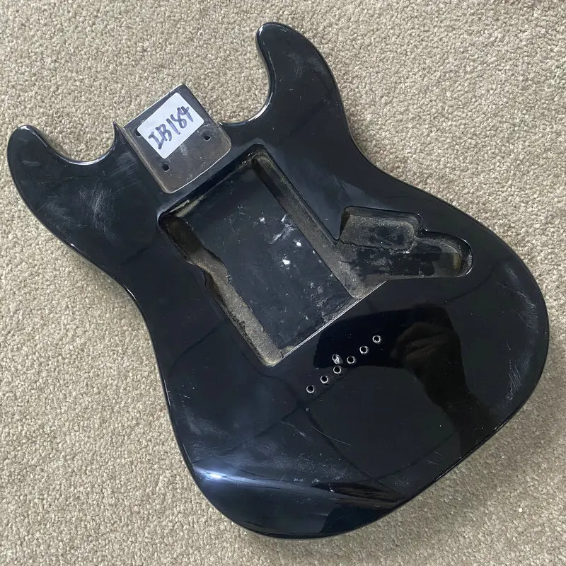 

IB184 6 Screws Fixed Bridges Black Color ST Guitar Body Custom Pickups in Solid Wood for DIY Replace with Damages