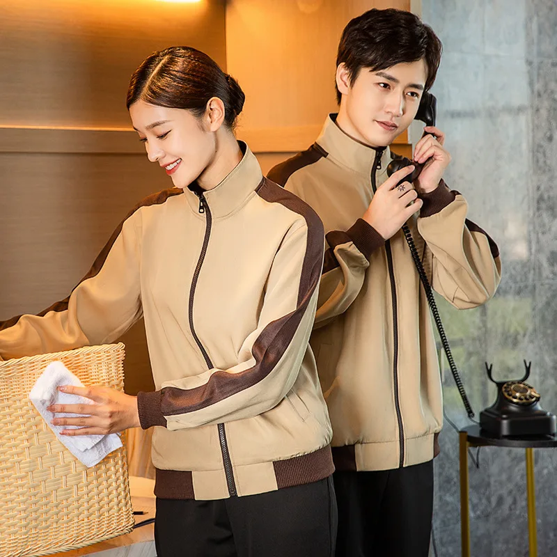 

Рабочая толстовка с длинными рукавами для уборщиков на осень и зиму, подходит для персонала отелей, управляющих компаний и уборщиков общественных территорий.