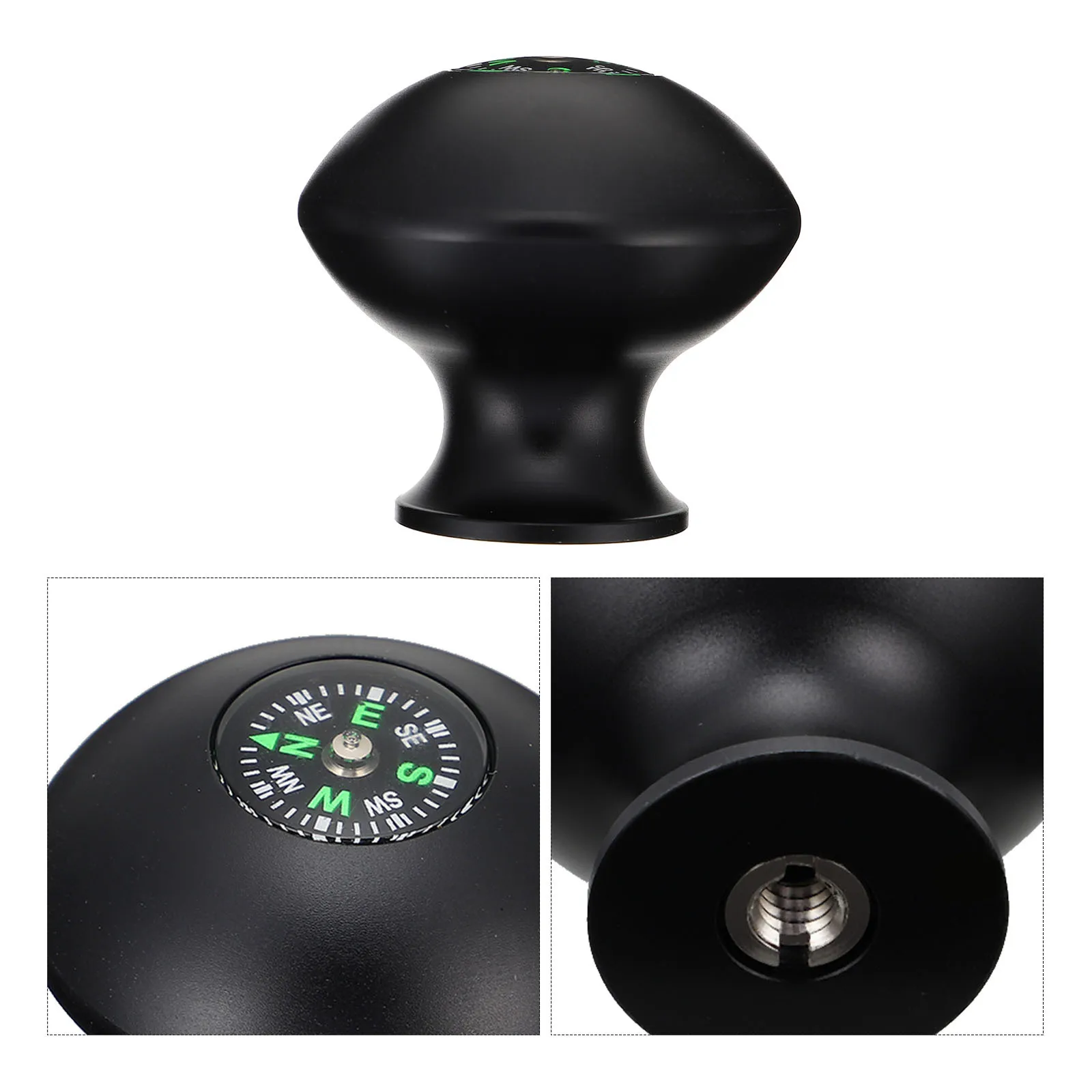 

1pc Universal Head Cover Aluminum Spherical Compass Hiking Walking Stick Protector Outdoor Tool