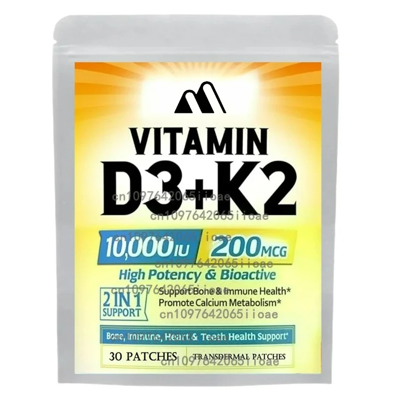 

30 Patches Vitamin D3 K2 Transdermal Patches - Healthy Heart and Bone Support, Immune System & Blood