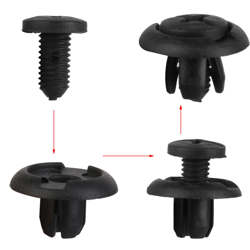 Nylon Screw Fasteners Retainers Clips for Honda Mazda 91512-SM4-003 30Pcs