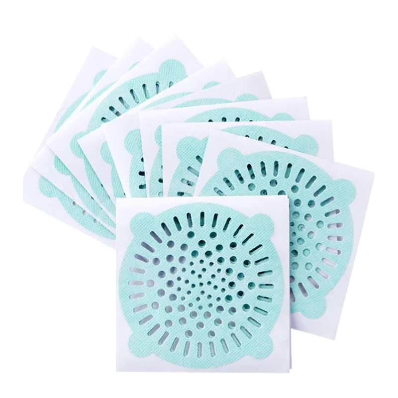 Colador de pelo desechable para desagüe de baño, tapón de filtro, pegatina, suministros de cocina, antibloqueo, 10 piezas