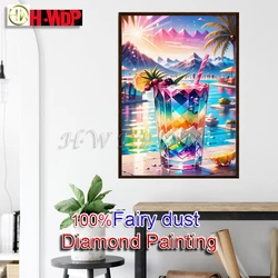 Full AB Diamond Painting Kit Fruit Cup Full Square Diamond Embroidery Gem Cross Stitch Fairy Dust Diamond Art Crystal Home Decor