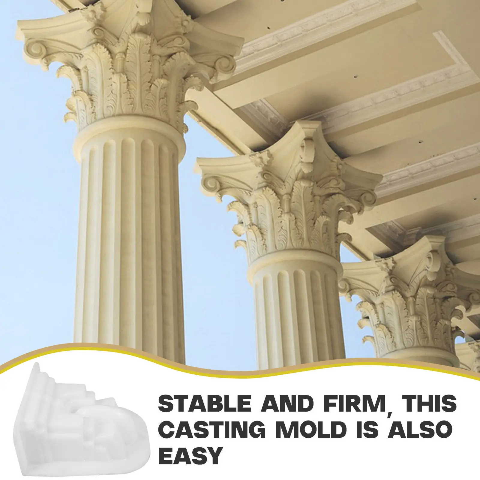 2Pcs Roman Column Mold Plastic Concrete Cement Mould Decorative Villa Corbel Pillar Garden Walkway Beam Support Outdoor