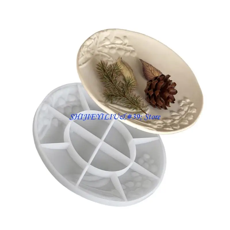 E21F Vintage Embossed Silicone Tray Mold For Resin Crafts Jewelry Display DIY Art Projects