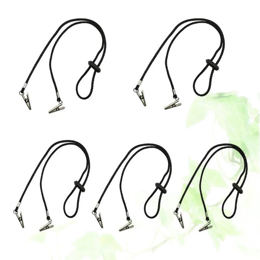 

5 Pcs Bib Clip Cloth Napkins Adult Clips for Adults Holder Chain Nylon Food Tongs