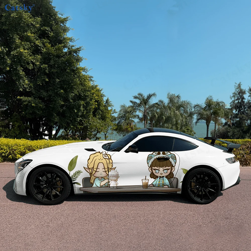 

Praying Mantis Girl Doll High quality Creative Pattern Stickers Car Body Door Side Two Fashion Stickers Two Decorations Suitable