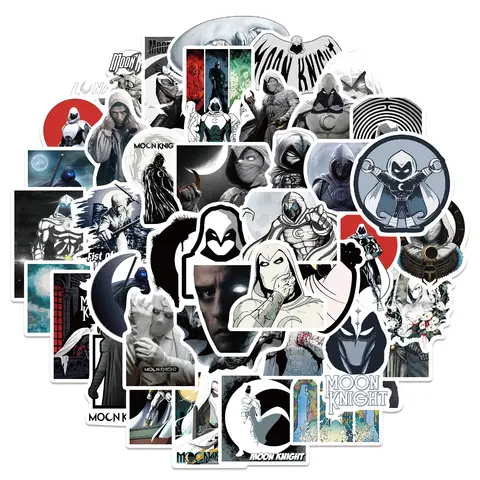 10/30/50 st Disney Marvel Superhjälte Moon Knight Klistermärken Cool Graffiti Vattentät Dekal Barnleksak Dekorativ Skateboard Klistermärke 8 best sales sval måne - №7