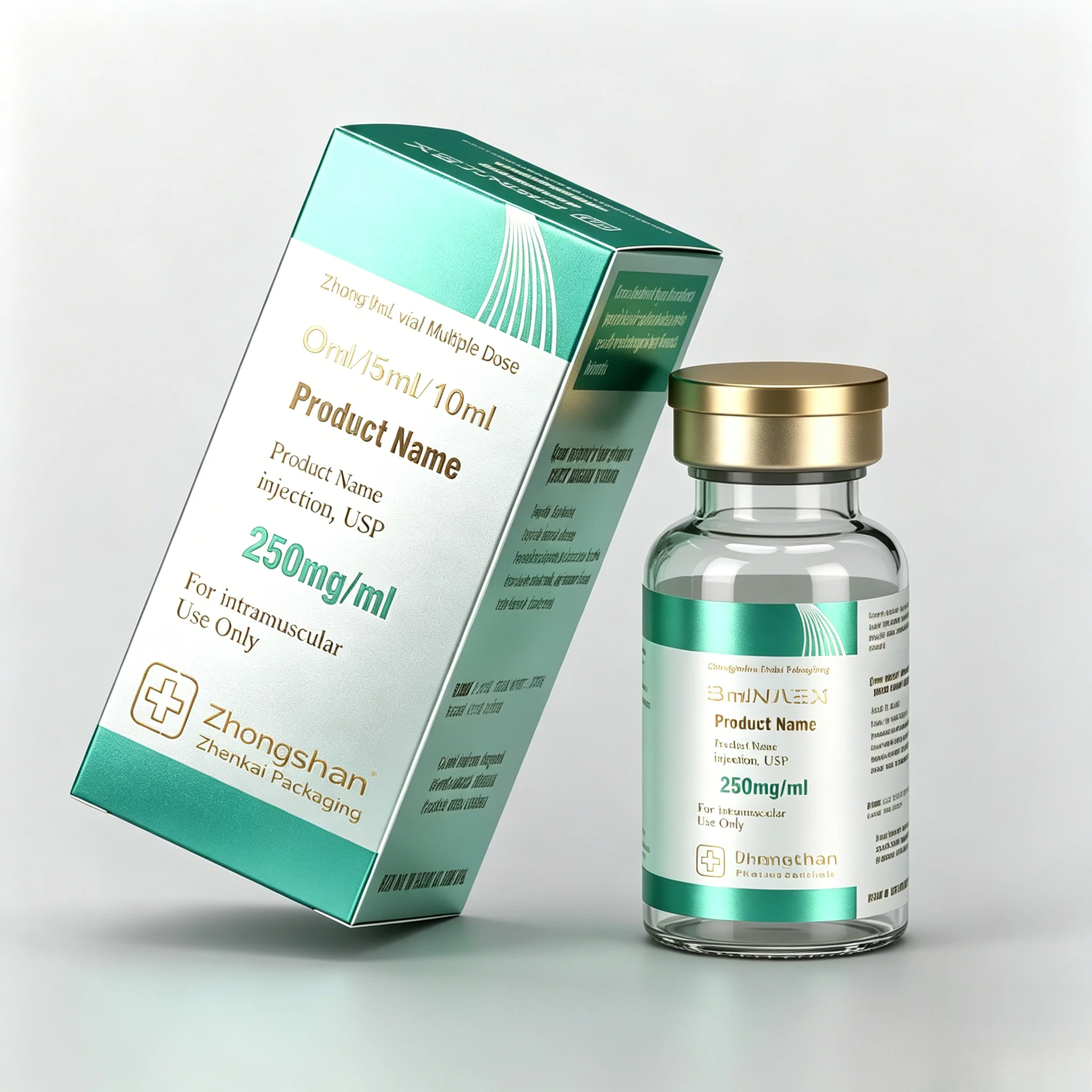 Custom Packaging Set: Peptide Powder Bottle Labels & Boxes for 3ml-10ml Beauty Fitness Vials