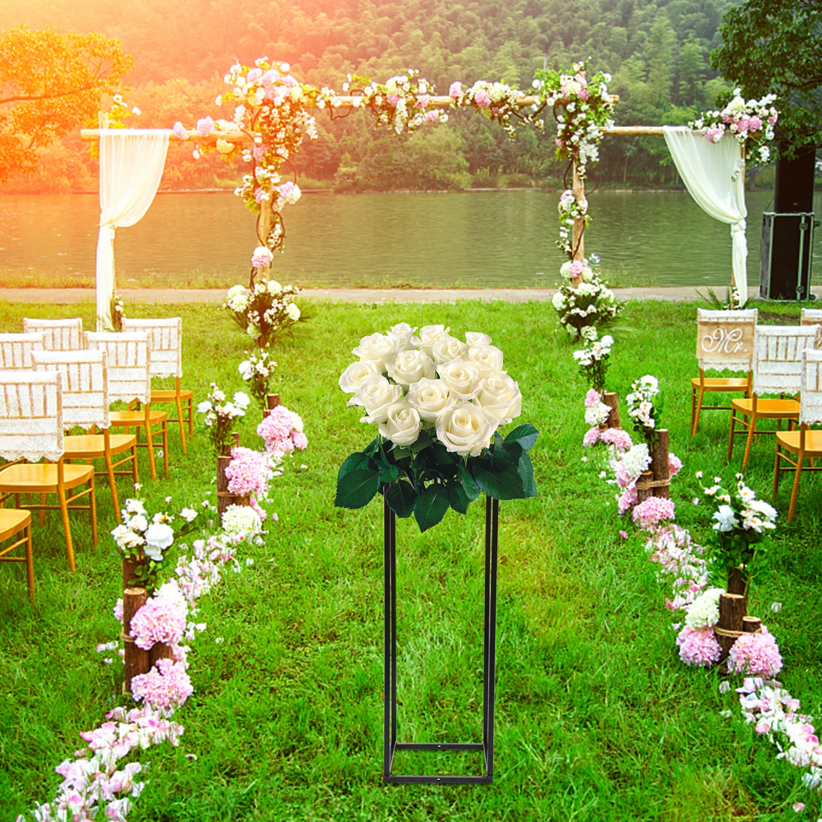 

Wedding bracket decoration flower rack black 25 * 25 * 75cm