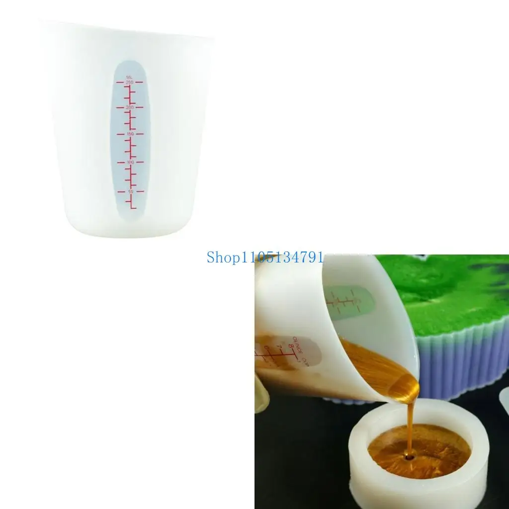 

98km 2Pcs Set Accurate Measurement Cups 250ml/500ml Silicone Mixing Cups with Scale