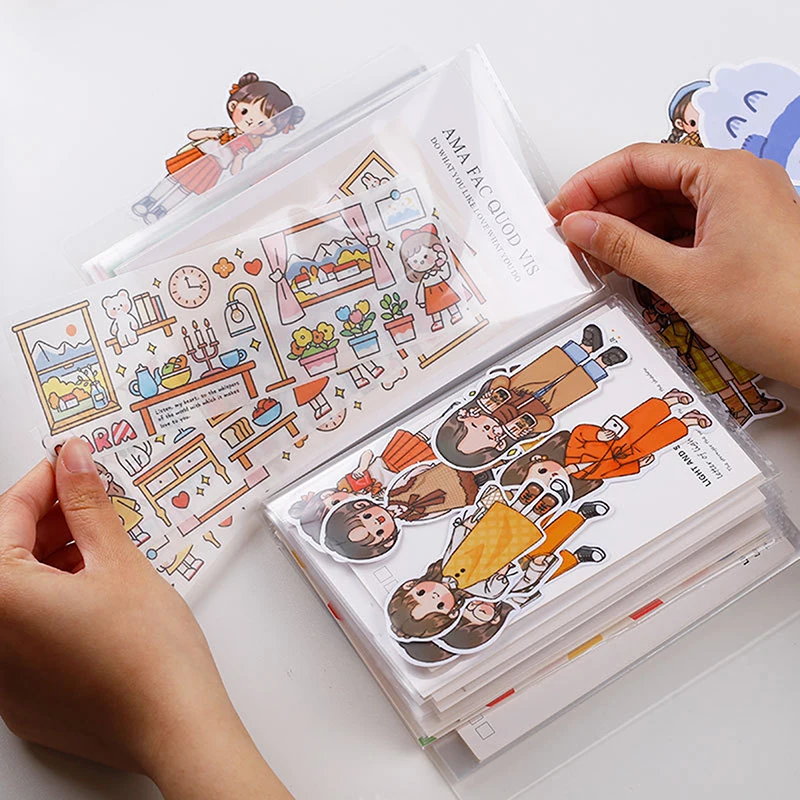 A6 Postcards Pocket Storage Book Transparent Home Picture Album Invoice Memo Photo Paper Card Collection Case Storage