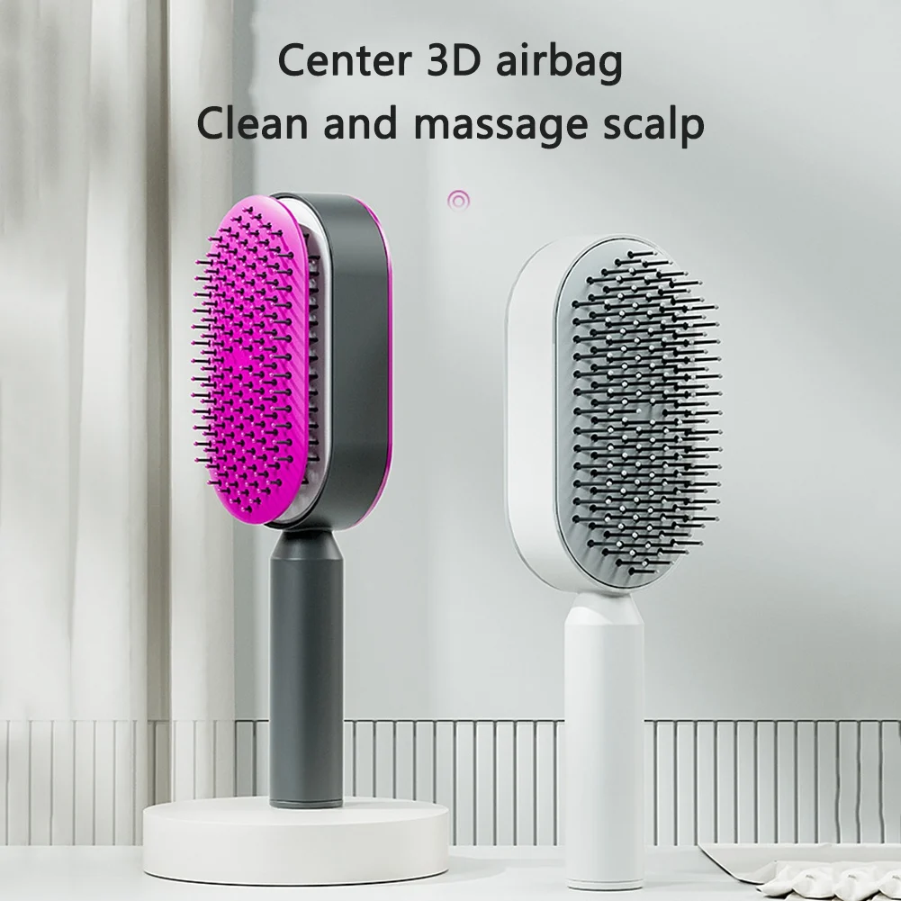 Airbag Comb Hair Brush for Women One-Key Cleaning Hair Loss Airbag Massage Scalp Comb Anti-Static Hair Styling Tools C